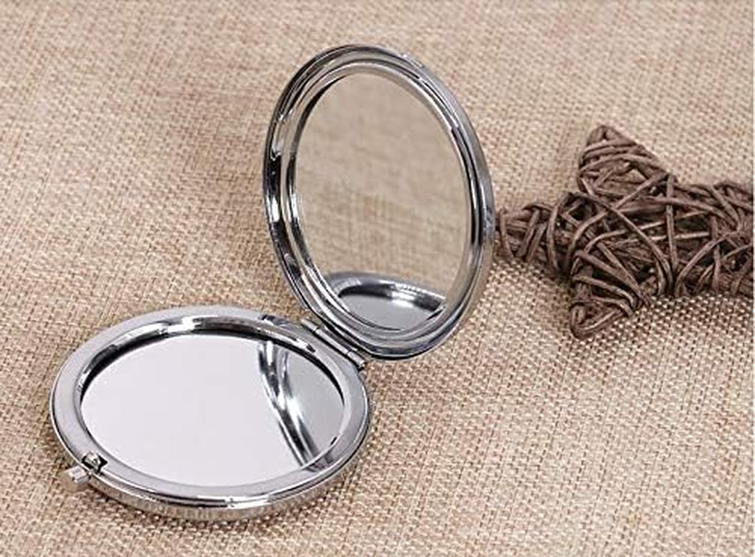 Mom Gifts for Birthday, Engraved Makeup Mirror for Mother (Silver, Mir-Smiles)