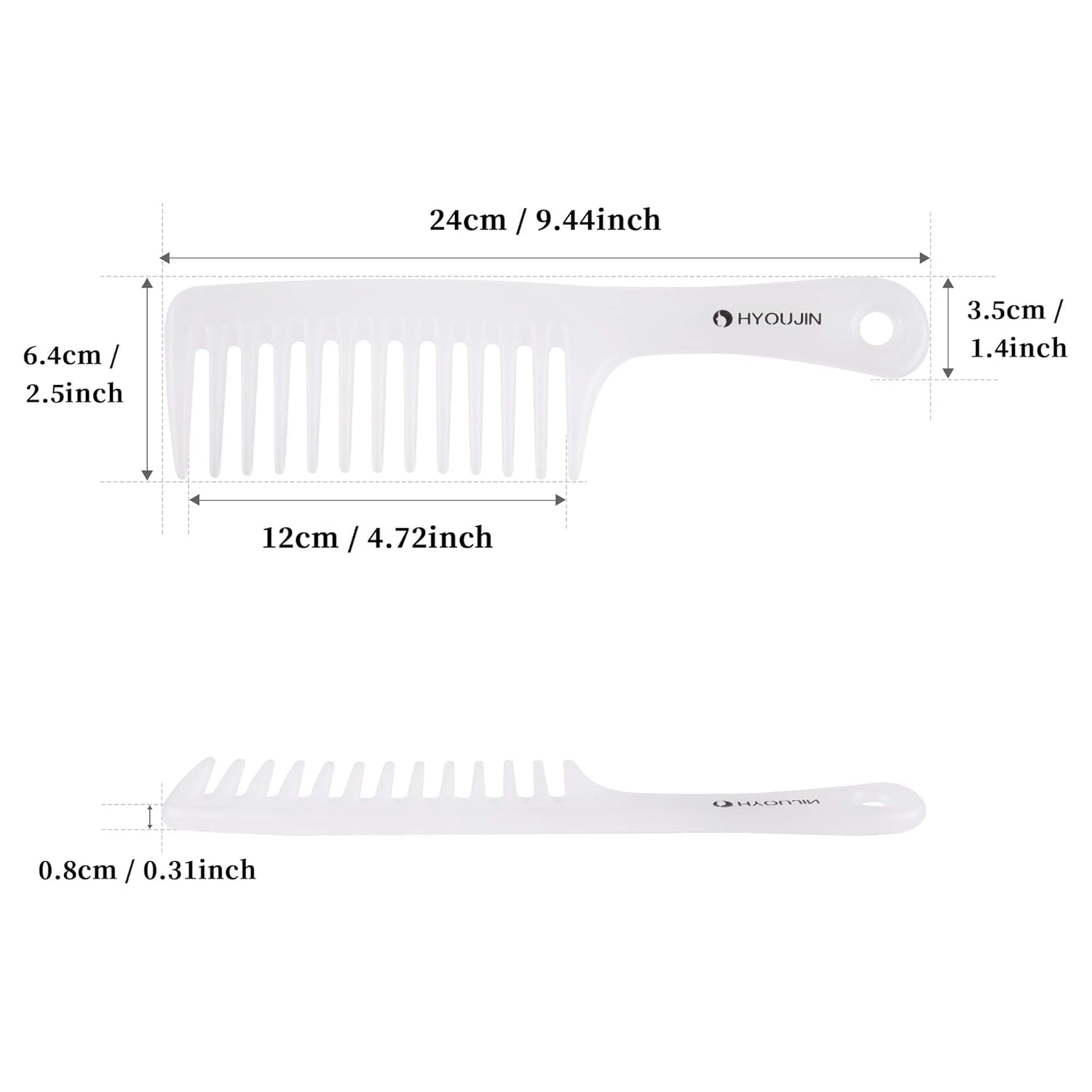 Wide Tooth Comb Detangling Hair Brush Paddle Hair Comb Care Handgrip Comb-Best Styling Comb for Long Wet or Curly Reduce Hair Loss and Dandruff & Headache-Minimal Breakages