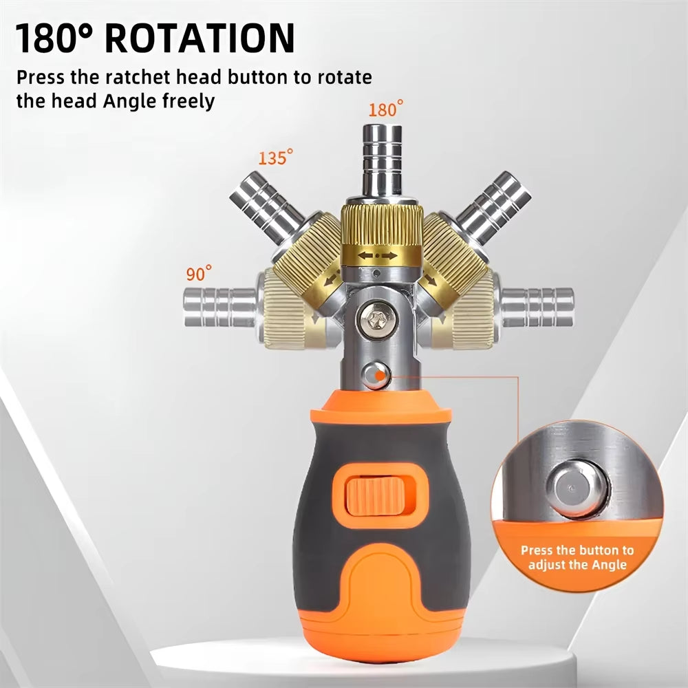 8 in 1 Mini Ratchet Screwdriver Precision Multi Tools Magnetic S2 Bits Household Multi-Purpose Pocket Portable Screw Driver Set