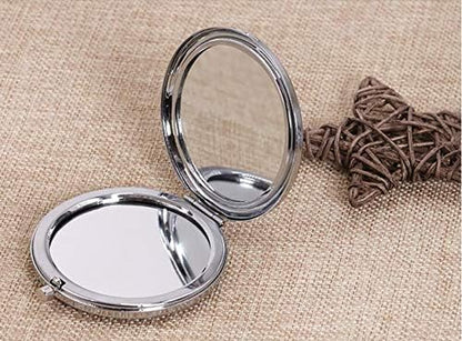 Mom Gifts for Birthday, Engraved Makeup Mirror for Mother (Silver, Mir-Smiles)