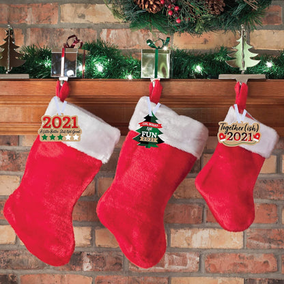 Together (Ish) 2021 - Funny Holiday Decorations - Christmas Tree Ornaments - Set of 12